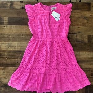Vineyard Vines Allamanda floral eyelet dress, color is pink wave. Size 2. Nwt